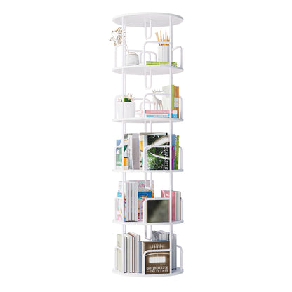Rotating Bookshelf Tower 5 Tier Spinning 360 Degree Revolving Storage Shelf