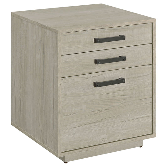 Loomis - 3 Drawer Home Office File Cabinet - White / Gray