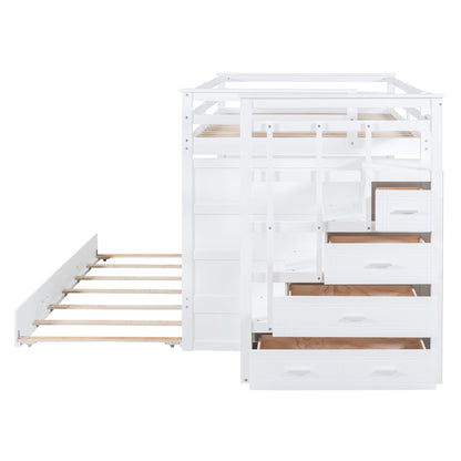 Bunk Bed With Twin Size Trundle And Staircase
