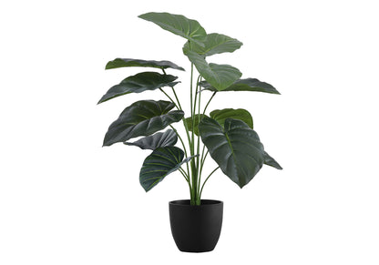 24" Tall, Artificial Plant, Alocasia, Indoor, Faux, Fake, Table, Greenery, Potted, Real Touch, Decorative - Green / Black