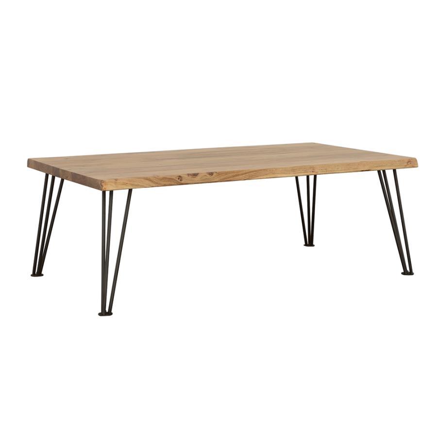 Zander - Rectangular Wood Top Coffee Table - Natural Brown