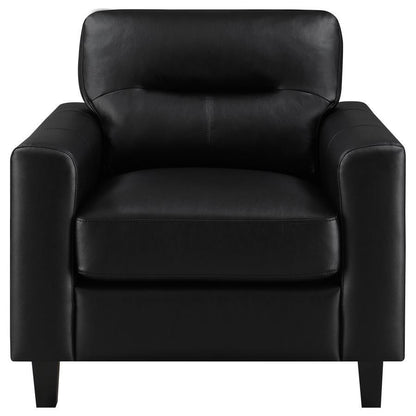 Scotland - Faux Leather Upholstered Track Arm Chair