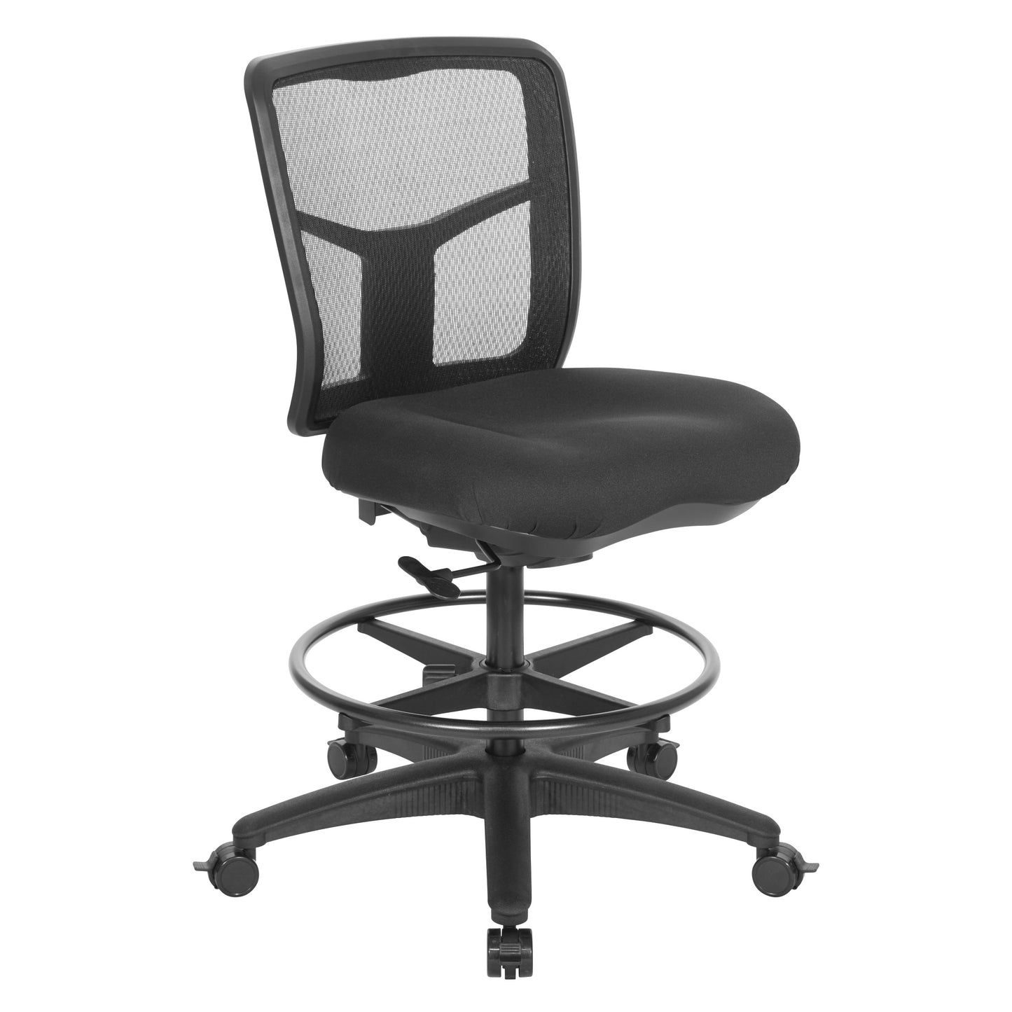 ProGrid¨ Mesh Drafting Chair with Coal FreeFlex Fabric, Adjustable Footring and Dual Wheel Locking Carpet Casters