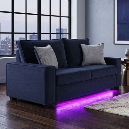 Rita - Loveseat, LED Base Lighting, Cushions And 2 Accent Pillows