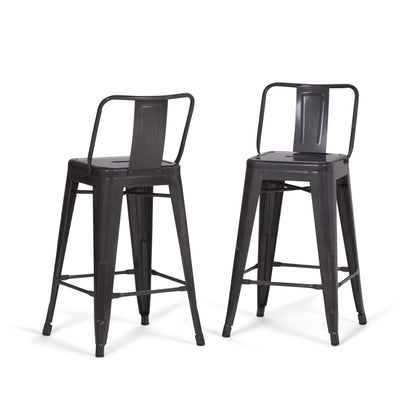 Rayne - Curved Back Metal Stool (Set of 2)