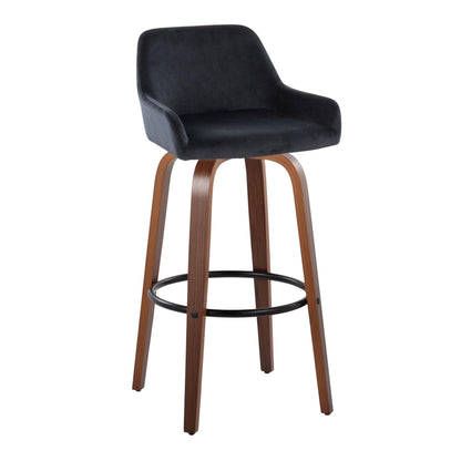 Daniella - Contemporary Fixed Height, Barstool & Swivel And Round Footrest (Set of 2)