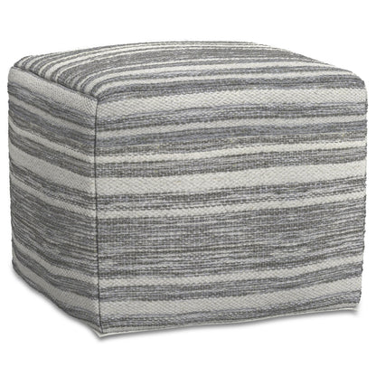 Carina - Square Woven Pouf - Black White