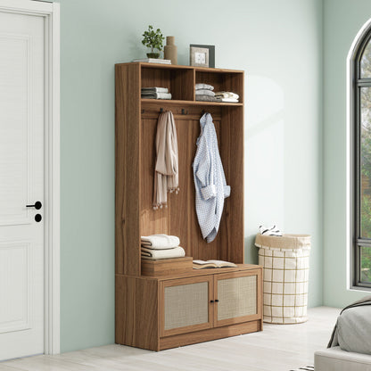 Modern Storage Closet For Bedroom, Entryway, Or Living Room - Walnut