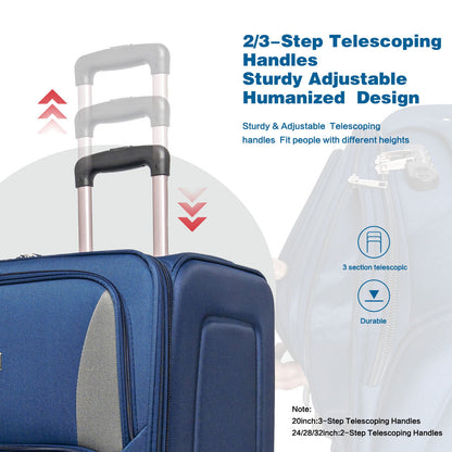4 Piece Set Softshell Luggage