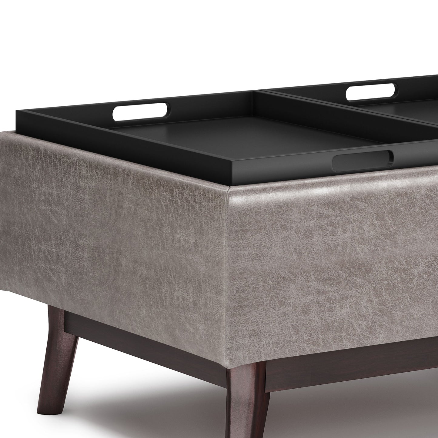 Owen - Tray Top Small Coffee Table Upholstered Storage Ottoman