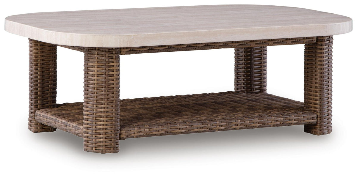Angel Island - Rectangular Cocktail Table - Beige / Brown
