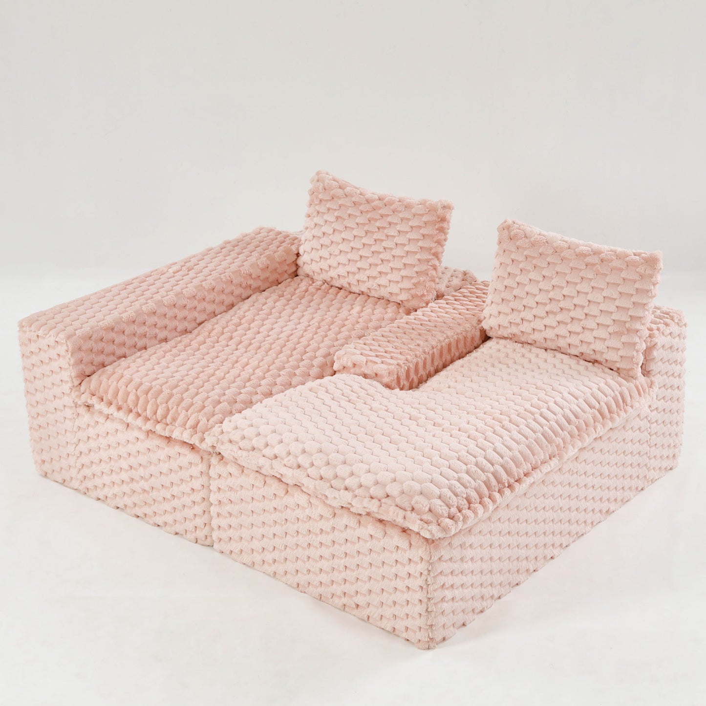 Modular Sofa, Convertible Twin Seat With Chaise Lounge
