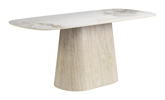Nooka - Dining Table - White / Natural