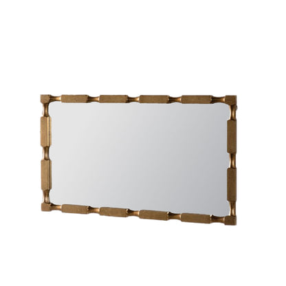 Rectangular Wall Mirror With Frame For Living Room - Gold