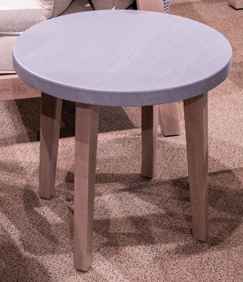 Francis Beach - Round End Table - Natural / Gray