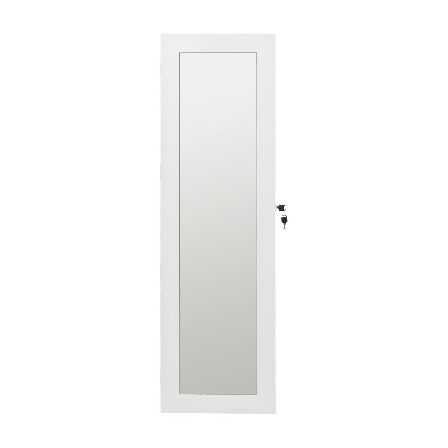 Jewelry Armoire Organizer With Full Length Mirror, Wall Mounted Lockable Cabinet With LED Light