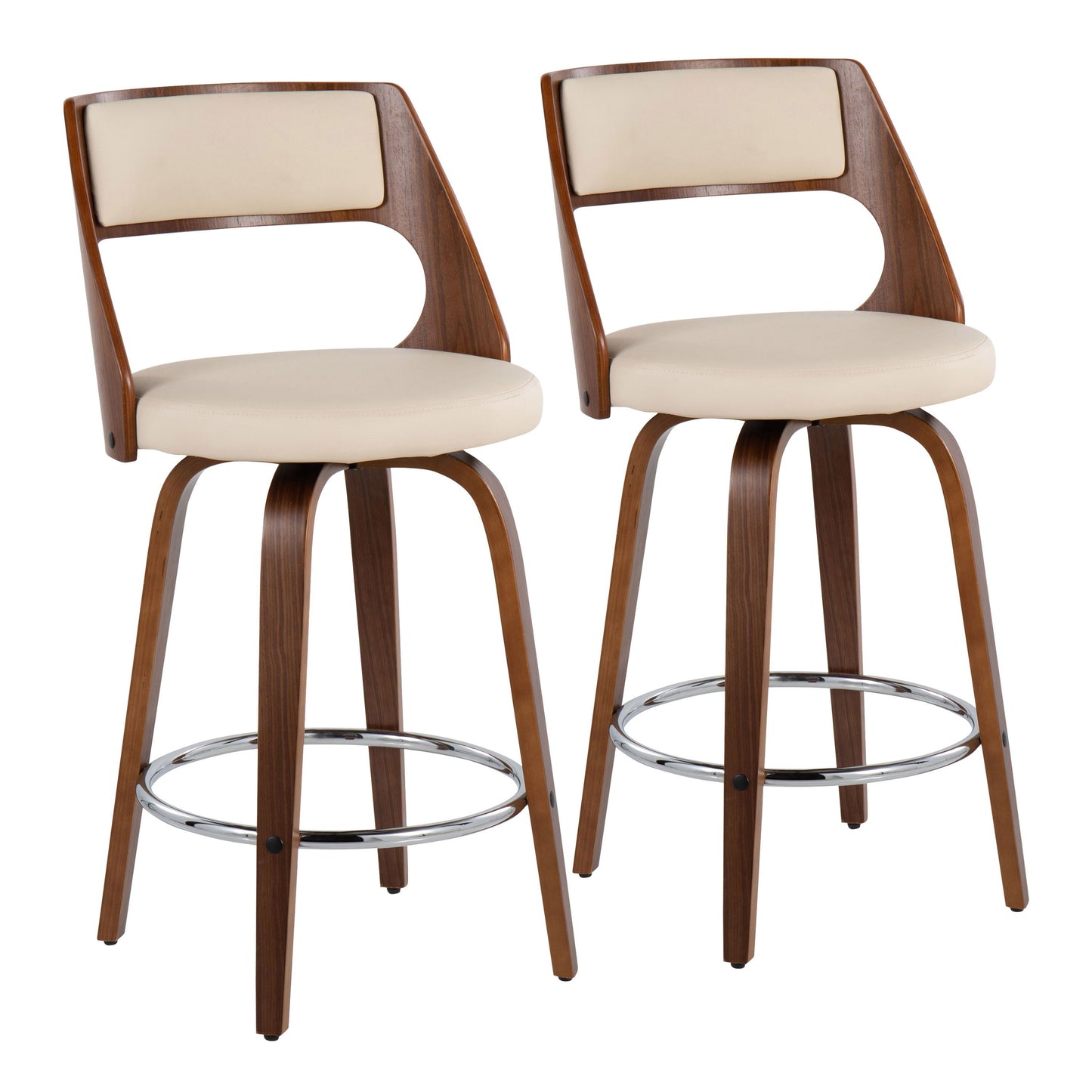 Cecina - Mid Century Modern Counter Stool With Swivel (Set of 2)