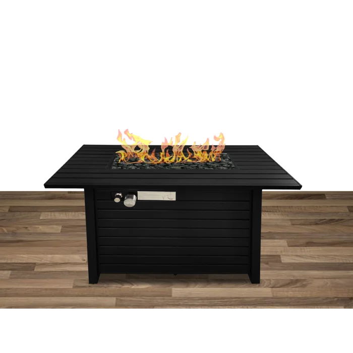 Outdoor Fire Pit Table & Lid - Black