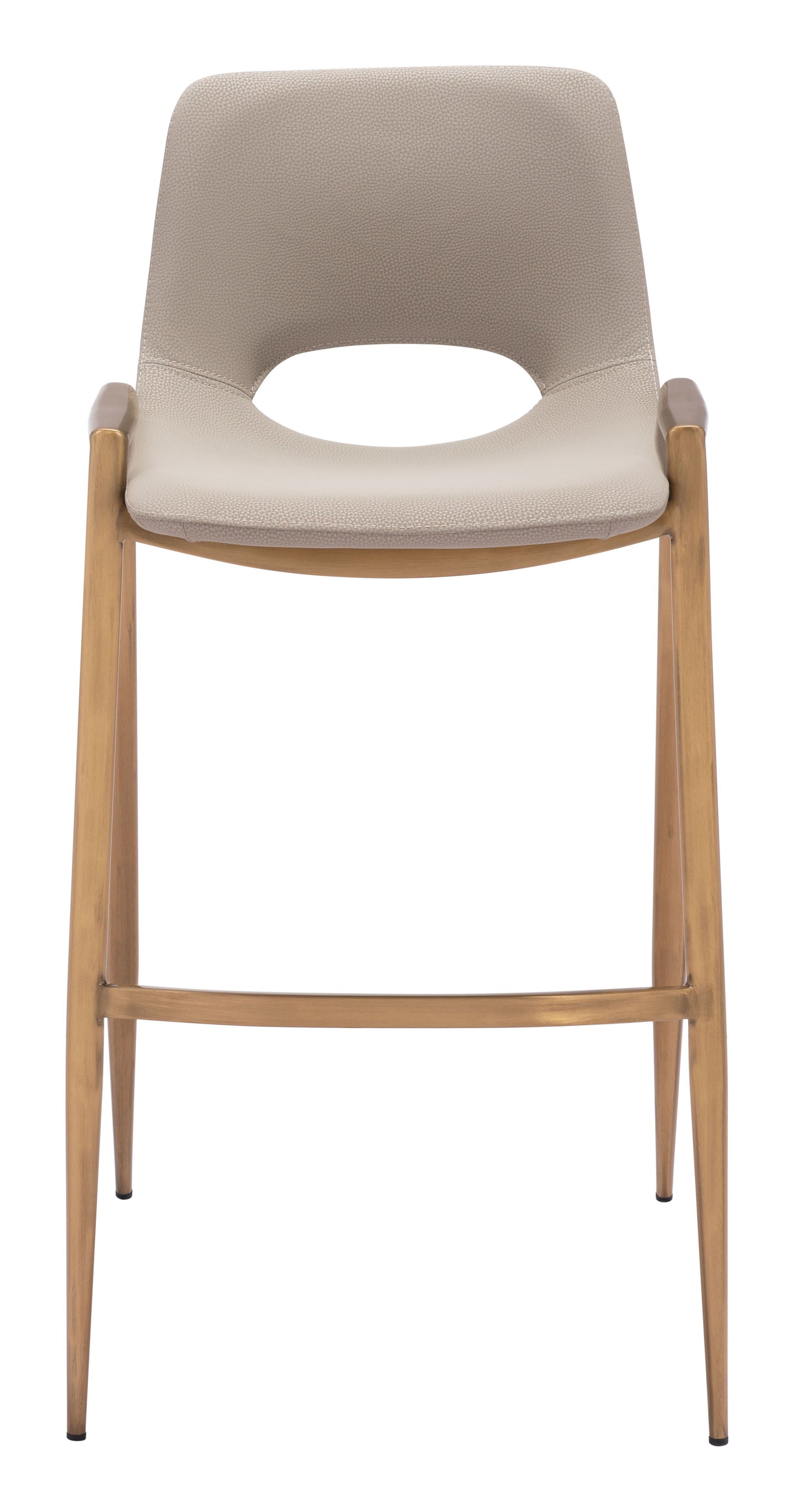 Desi - Barstool (Set of 2) - Beige / Gold