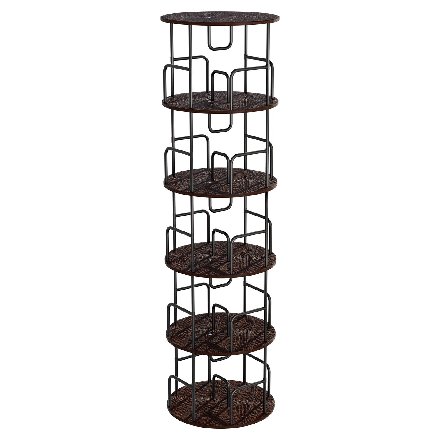 Rotating Bookshelf Tower 5 Tier Spinning 360 Degree Revolving Storage Shelf