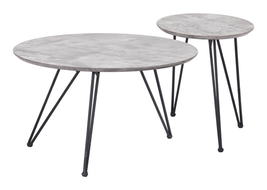 Kerris - Coffee Table Set - Gray / Black