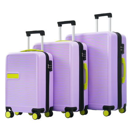 Hardshell Luggage Sets 3 Pieces Contrast Color Suitcase With Spinner Wheels And Tsa Lock 20" 24" 28" Available