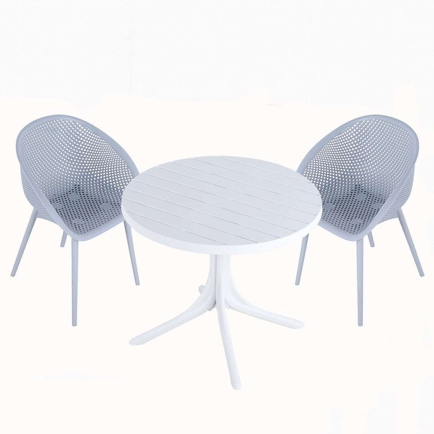 Modern Lounge Chair Set With Round Table