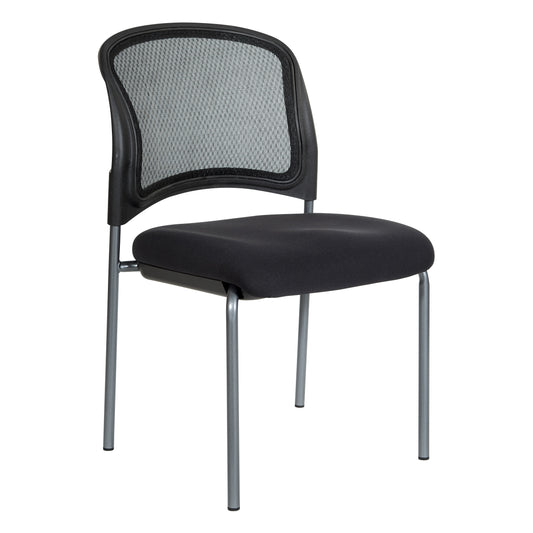 Titanium Finish Black Visitors Chair with ProGrid¨ Back and Straight Legs