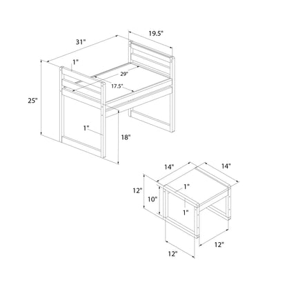 Signy - 3 Piece Activity Table Set - Pink / White
