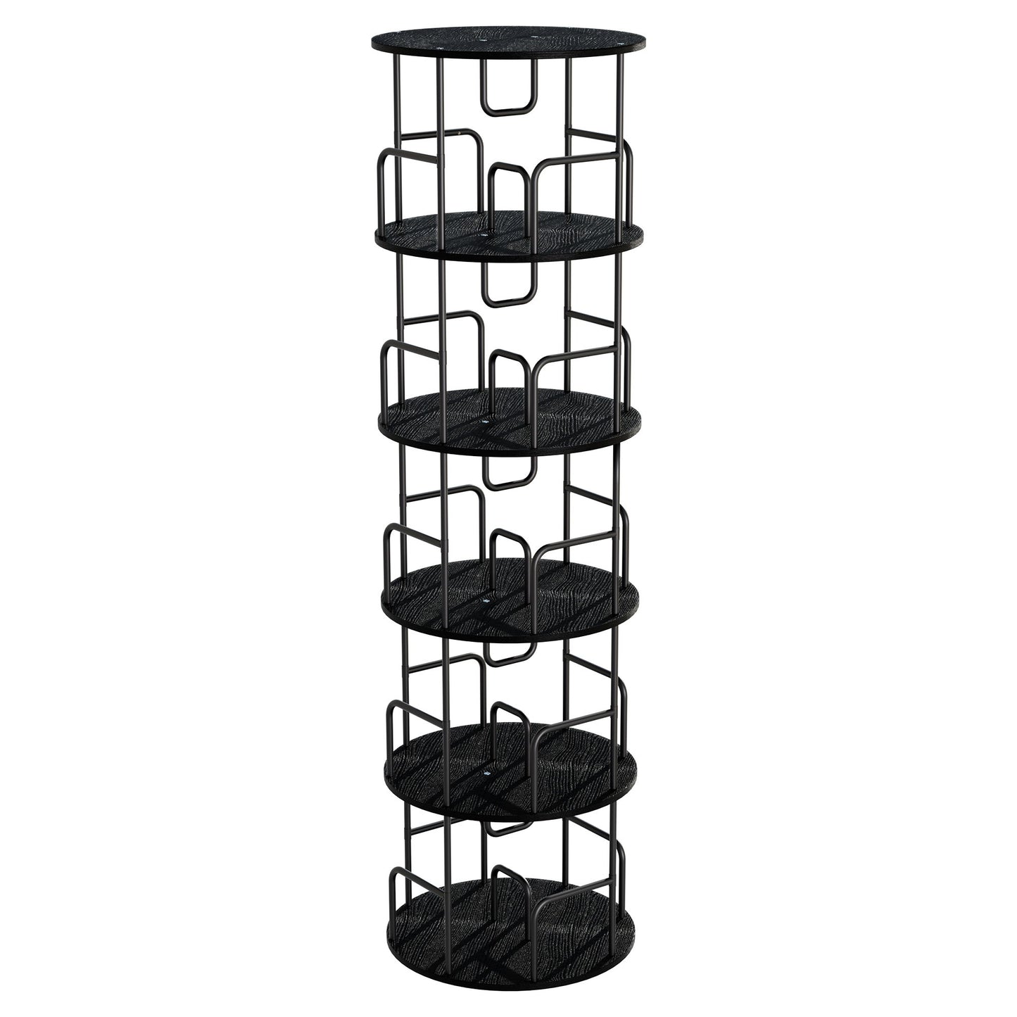 Rotating Bookshelf Tower 5 Tier Spinning 360 Degree Revolving Storage Shelf