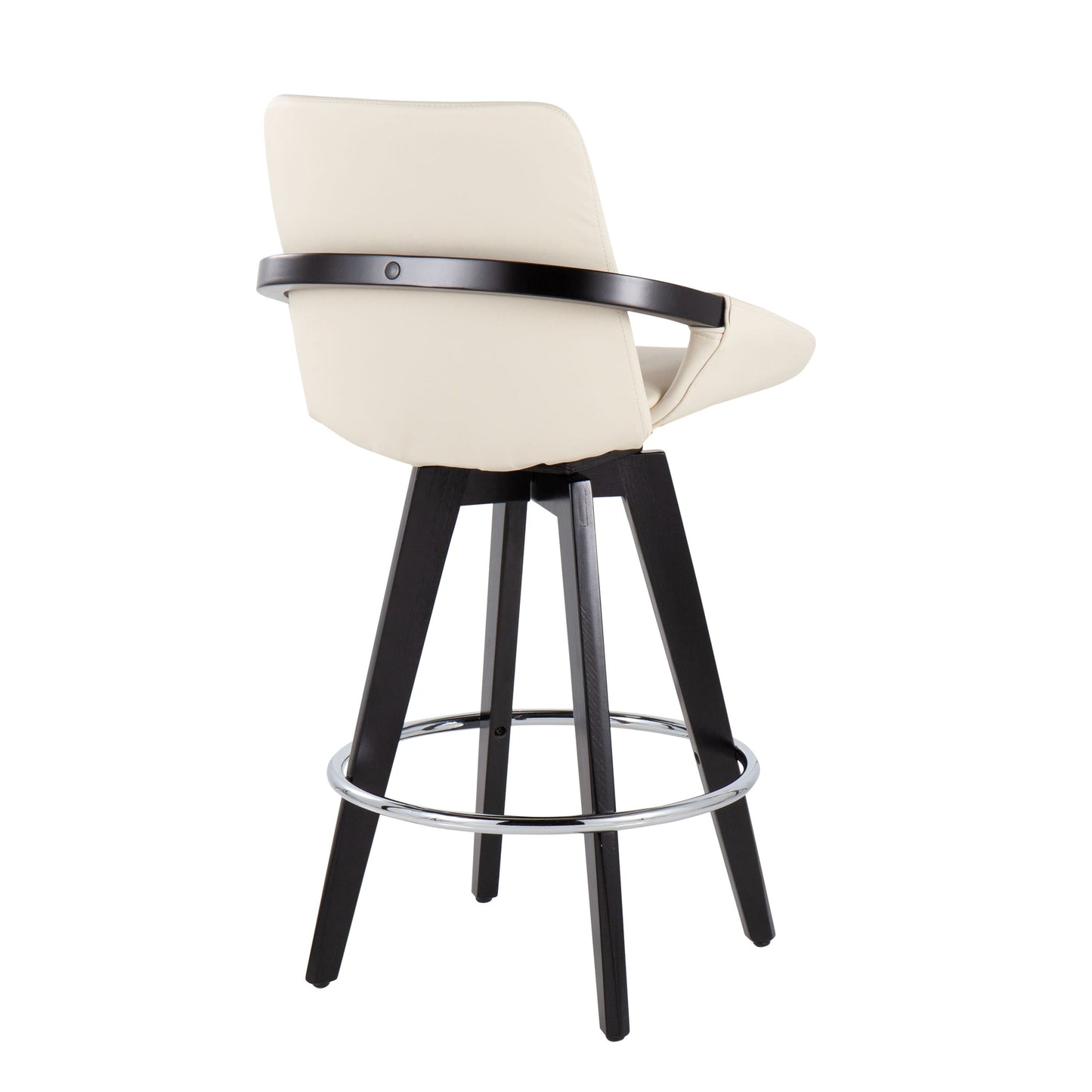 Cosmo - Contemporary Fixed Height Counter Stool With Swivel And Round Footrest (Set of 2)