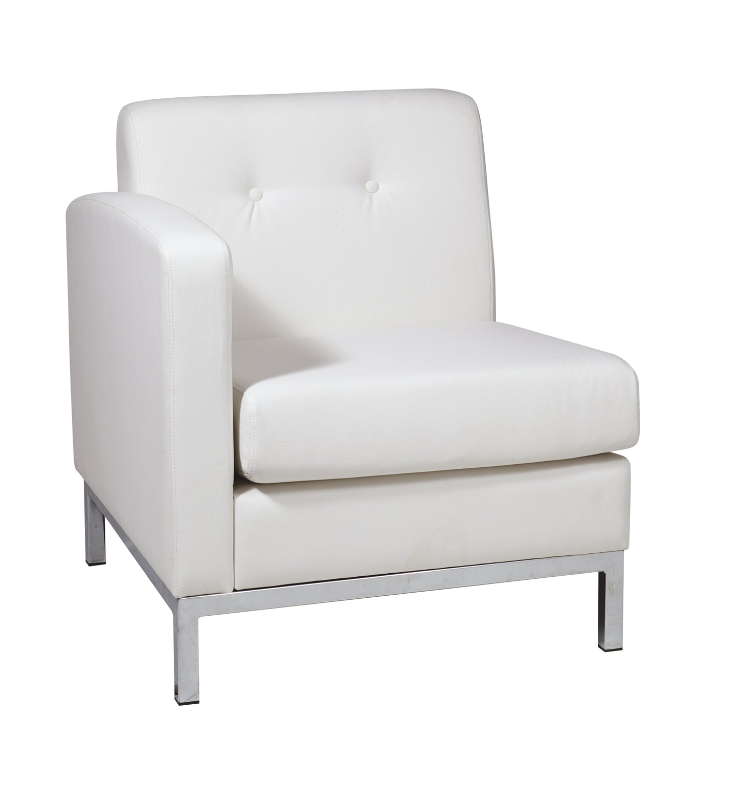 White Faux Leather LAF Armchair