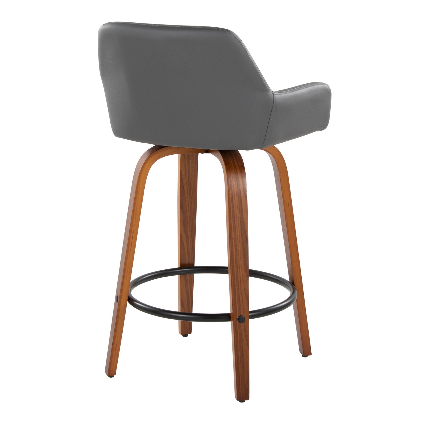 Daniella - Contemporary Fixed Height Counter Stool With Swivel With Round Footrest (Set of 2)