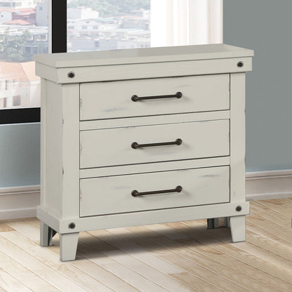 3 Drawer Nightstand - White