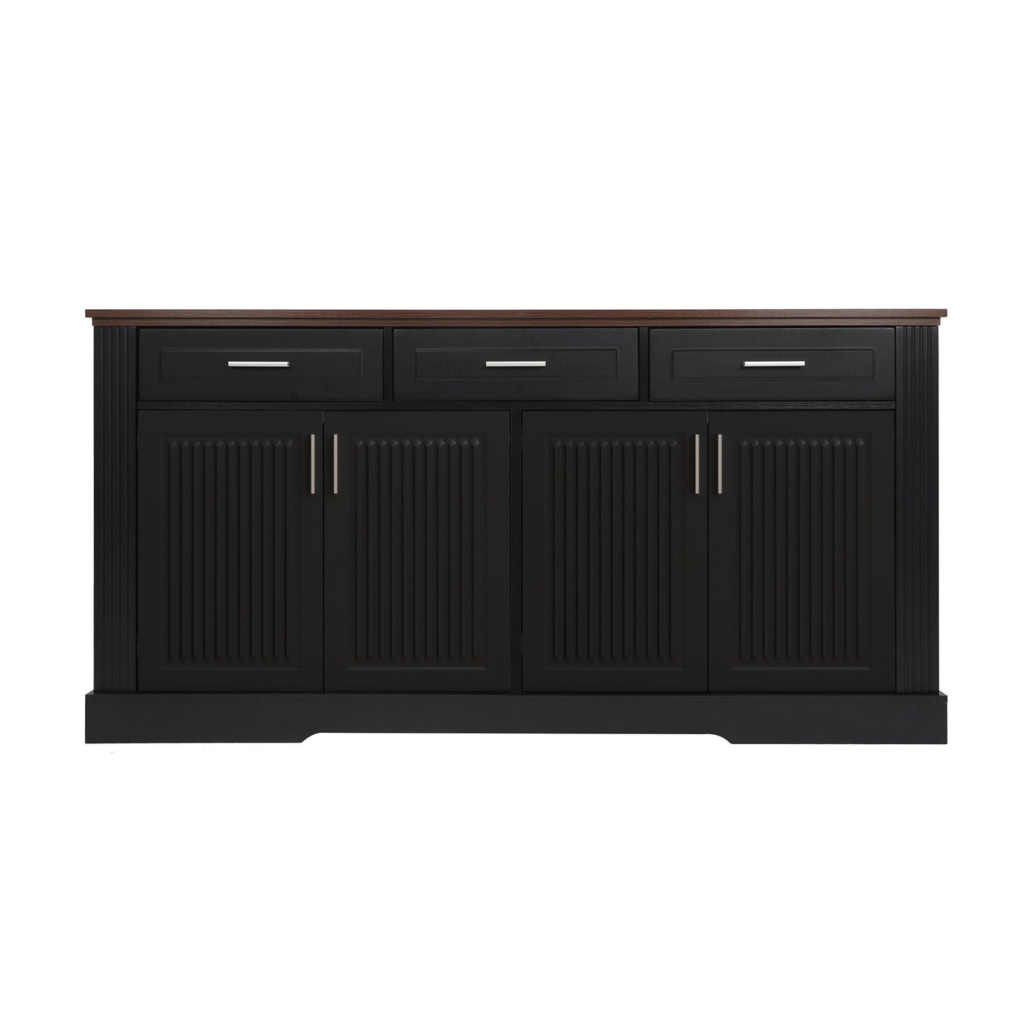 Fluted Sideboard Buffet Cabinet With 4 Doors And 3 Drawers
