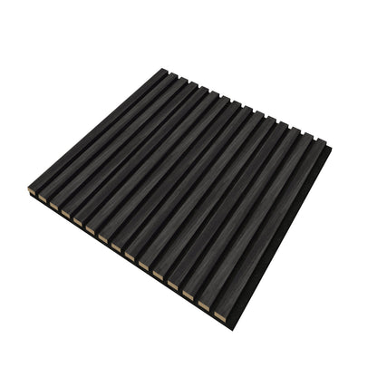Acoustic Panels With Strip Design, Sound Absorbing Wall & Ceiling Panels (Set of 4) - Matt Black