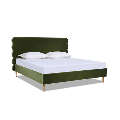 Stockholm - Modern Wavy Headboard Platform Bed