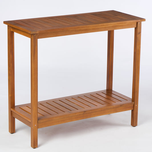 Workstation For Garden Balcony Garage, Acacia Console Potting Table