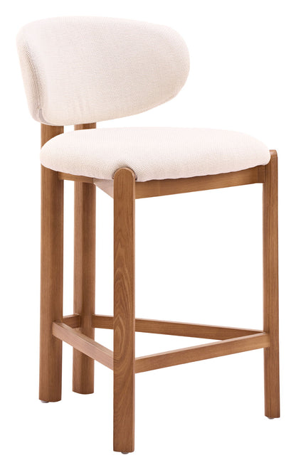 Rosetta - Counter Stool (Set of 2) - Beige / Walnut