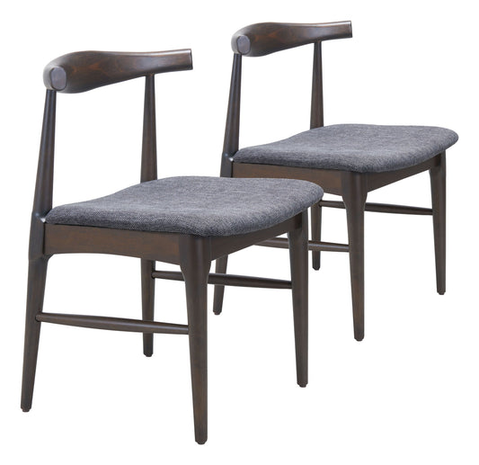 Tuzka - Dining Chair (Set of 2) - Gray / Espresso