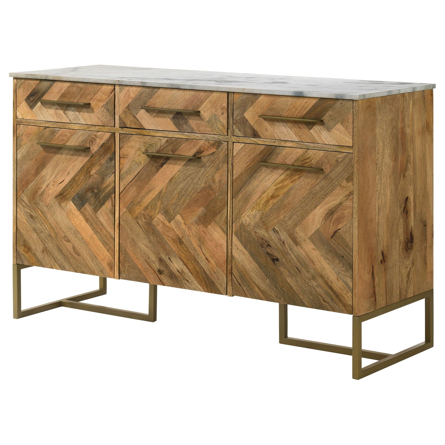 Paloma - 3 Door Herringbone Accent Cabinet - Natural