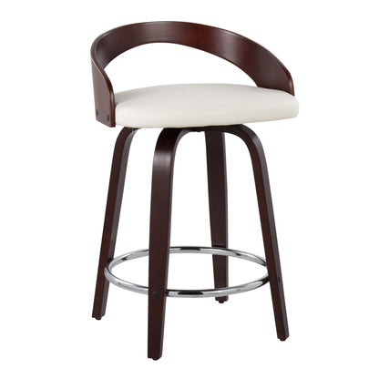 Grotto - Contemporary Fixed Height Counter Stool & Swivel With Round Footrest (Set of 2)