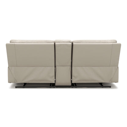 Malibu - Modern Power Motion 3 Piece Reclining Loveseat Sofa With Cup Holders - Cream Taupe Beige