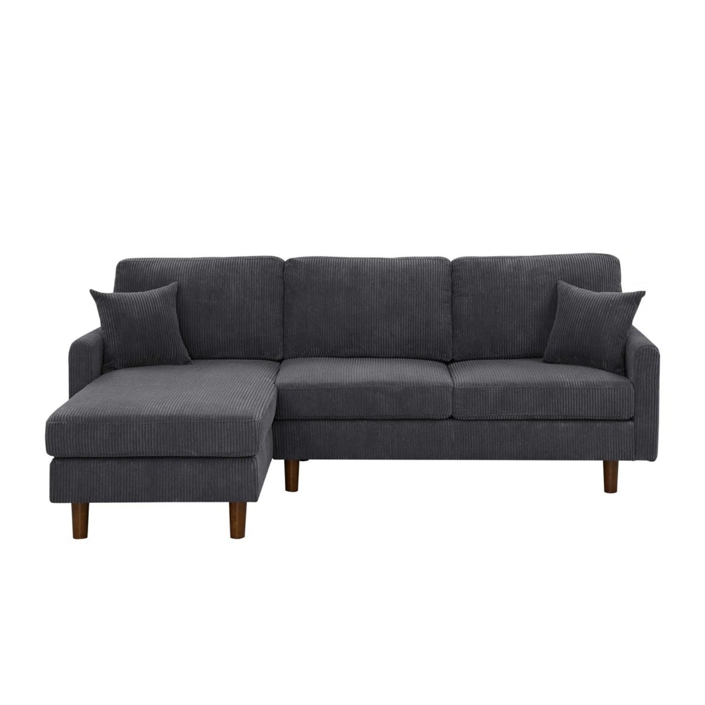 Upholstered Sectional With Toss Pillows