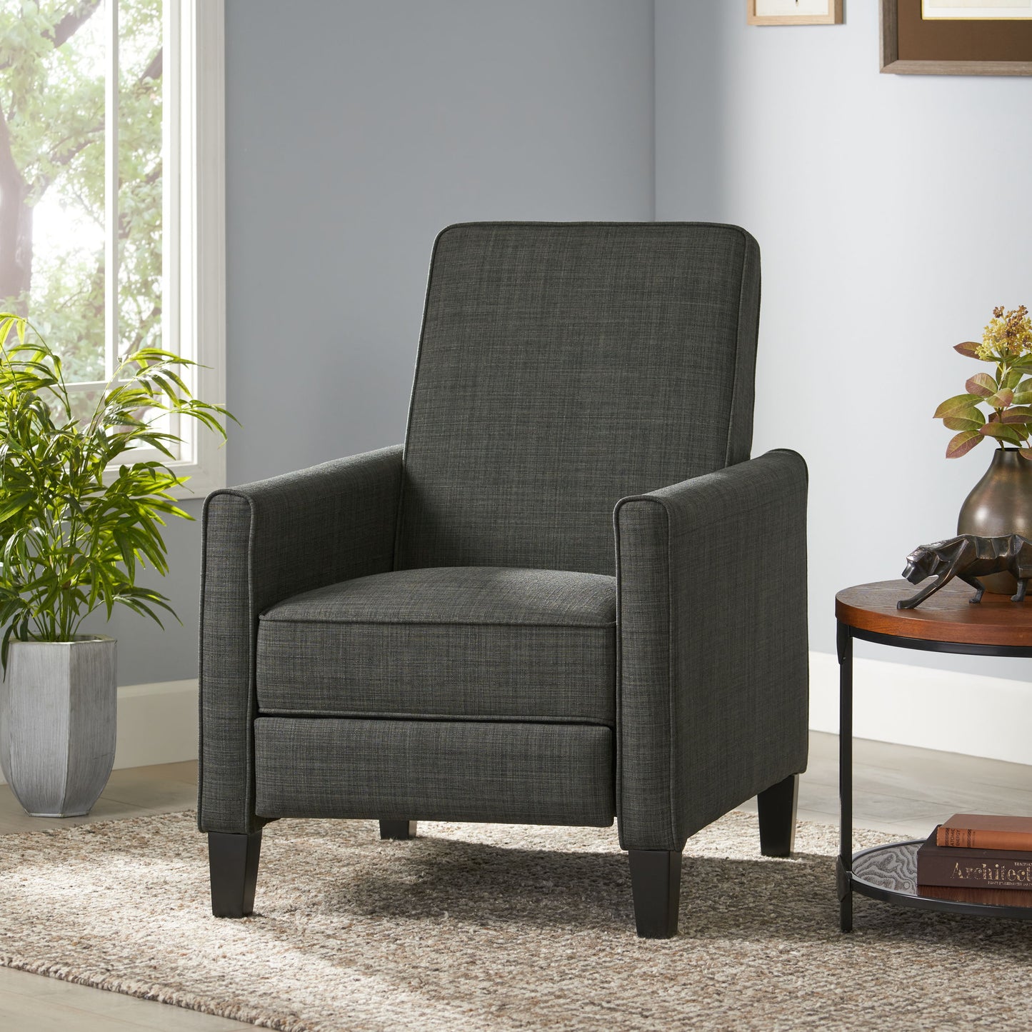 Linen Push Back Chair For Elegant Home