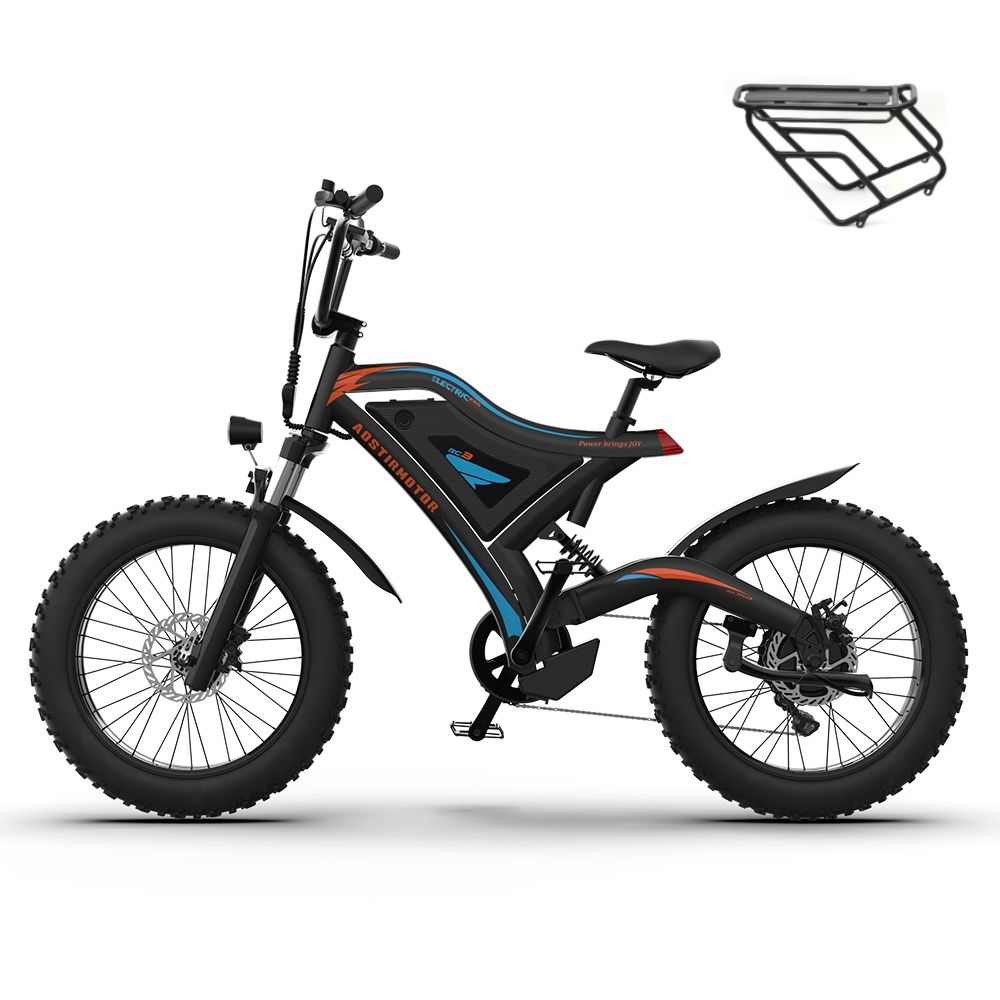 Electric Bicycle 500W Motor 20" Fat Tire With 48V / 15Ah Li - Battery S18 - Mini New Style - Black